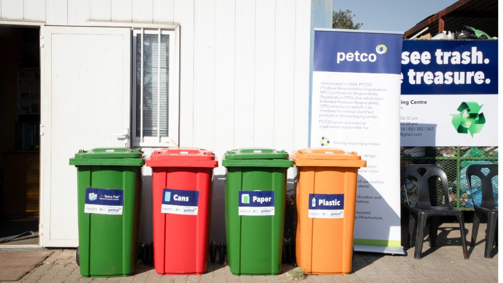 recycling bins