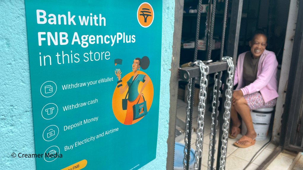 FNB AgencyPlus sign outside township store