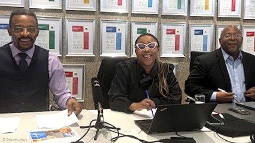 Minerals Council CEO Mzila Mthenjane, senior policy analyst, public affairs and transformation Fundiswa Ndaba, and senior executive, public affairs and transformation Tebello Chabana.