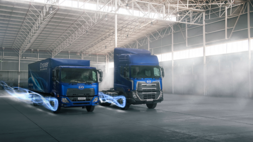 An image of two vehicles manufactured by UD Trucks 