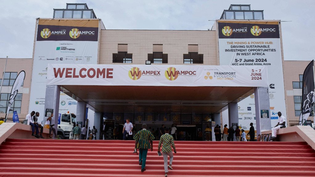 The stairs leading up to the Accra International Convention Centre, in Accra, Ghana where this years Wampex will be hosted