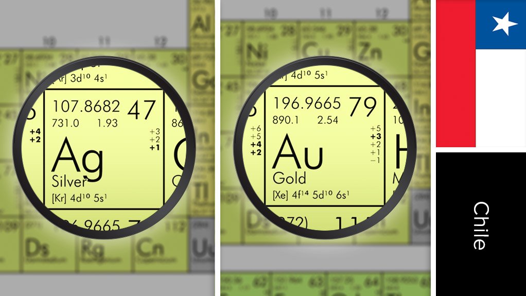 Image of Chile flag and periodic table symbols for silver and gold