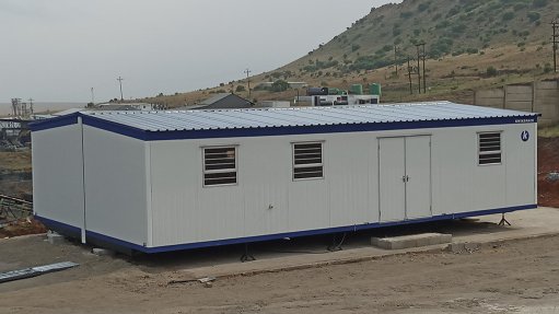 An image of a modular building at the Uitkomst Colliery