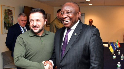 Volodymyr Zelenskyy and Cyril Ramaphosa
