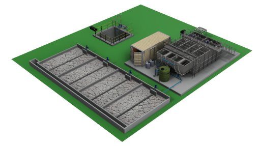 An image of a 3D model of the wastewater reticulation and water treatment plant, designed and completed by WEC Water