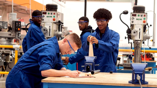 An image of learners in a practical training programme session