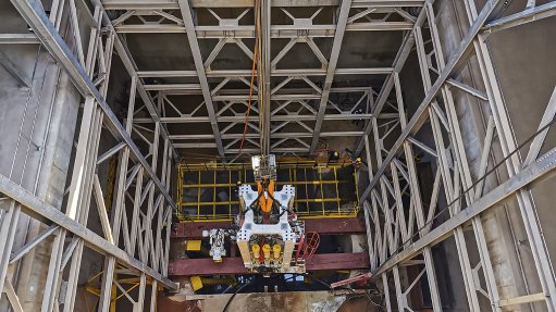 Aerial image of removal a raisebore head and base