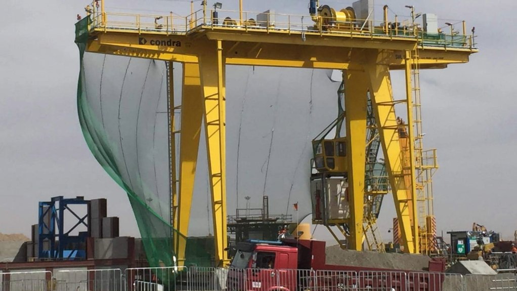 A Condra portal crane