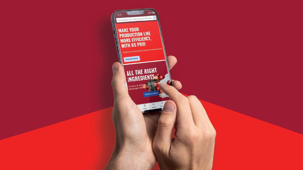 Image of a mobile phone displaying the RS Export app