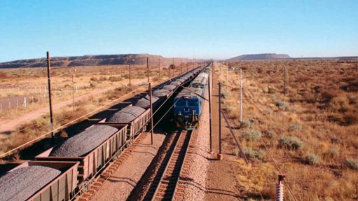 A train transporting iron-ore