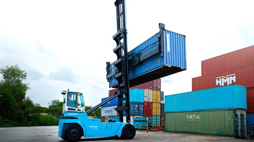 Image of a Konecranes E-ACE electric empty container handler from CFAO Equipment