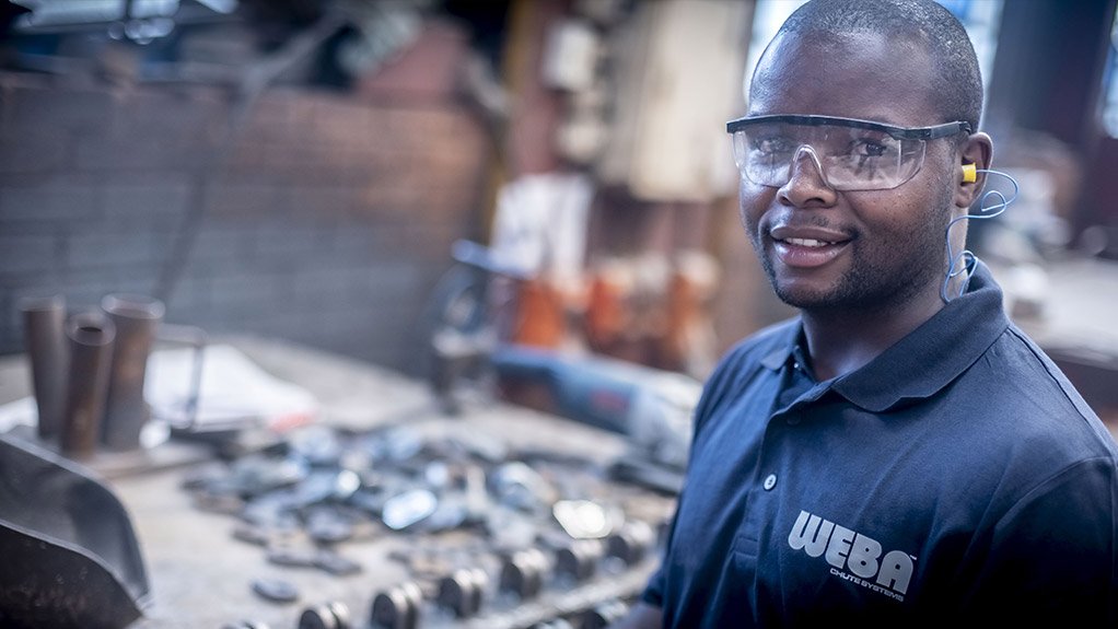Manufacturing of standardised chute components by Weba Chute Systems, streamlining maintenance and reducing lead times