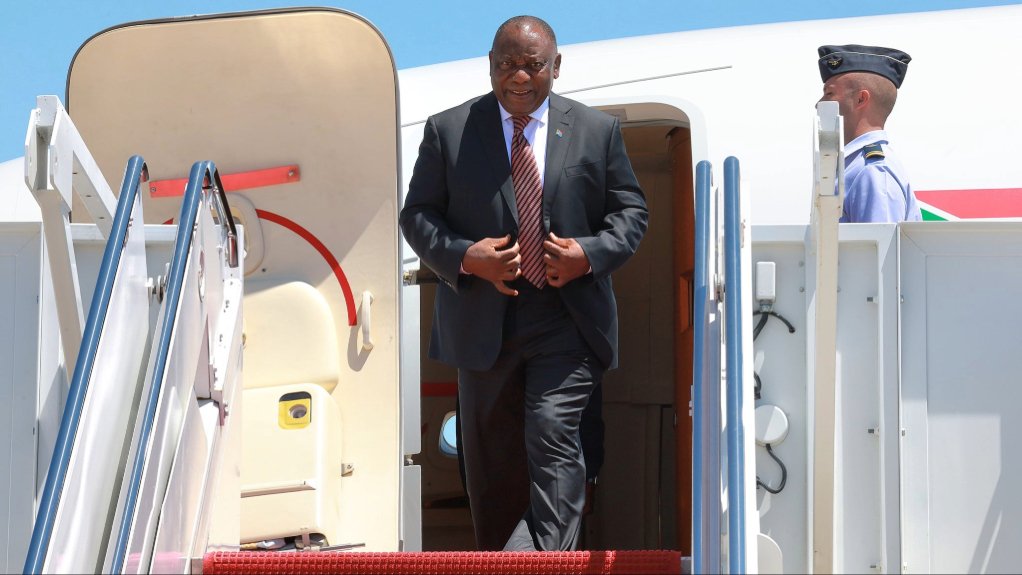 President Cyril Ramaphosa arriving in the US
