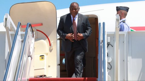 President Cyril Ramaphosa arriving in the US