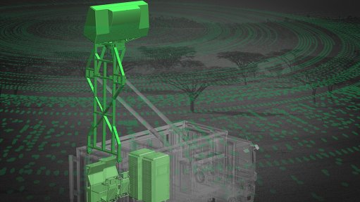 A computer-generated image of a Hensoldt radar