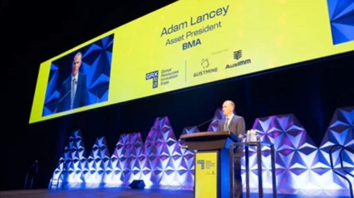 Adam Lancey speaking at the Global Resources Innovation Expo 2025.