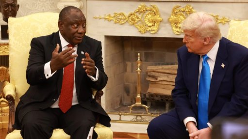 President Cyril Ramaphosa with President Donald Trump in the Oval Office on May 21