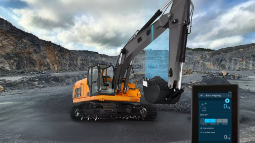 An image of the excavator scale and software app