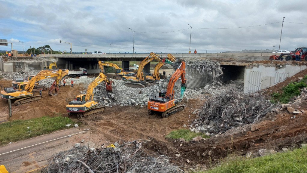 A generic image of a road demolition project