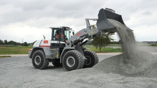 a danfoss wheel loader on a construction site