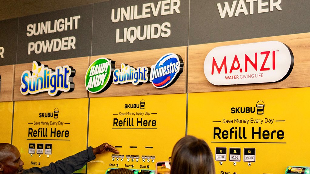 Image of brand names at refillable concept store