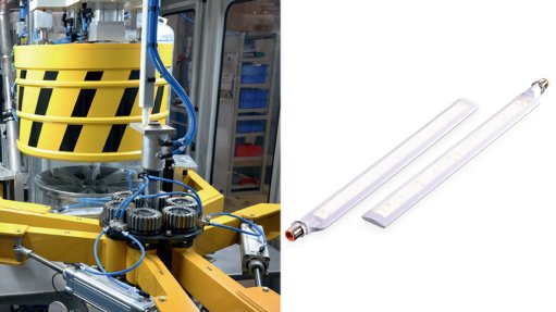 Image of LED strips for illumination and signalling and illuminated machine