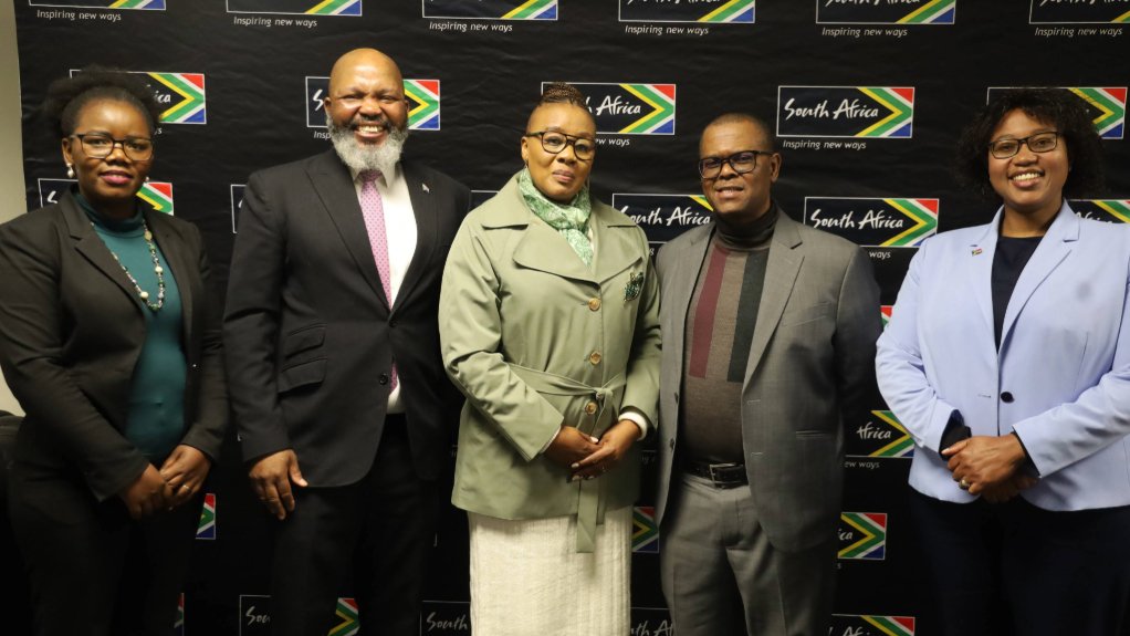 Lesotho Department of Trade, Industry and Business Development Director of Trade Malineo Seboholi; dtic Director of Africa Bilateral Calvin Phume; Lesotho Department of Trade, Industry and Business Development Principal Secretary Palesa Matobako; dtic Director-General Simphiwe Hamilton and dtic Deputy Director-General of Trade Ambassador Xolelwa Mlumbi-Peter