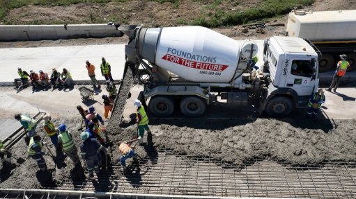 AfriSam truck on construction site