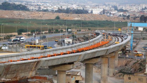 A roadway being built