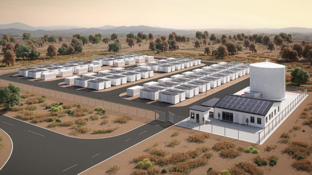 An artist impression of one of Mulilo's battery storage projects