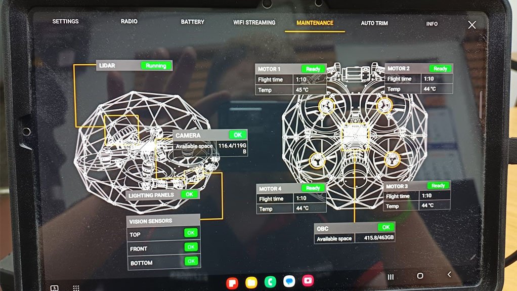 Image of screen showing images from a drone 