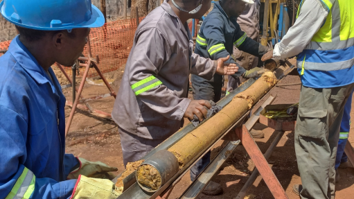 Image of drill core from the Monte Muambe