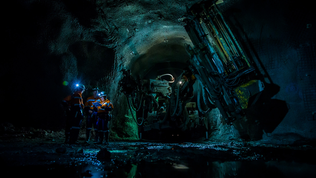 Drill rig underground at the Oyu Tolgoi project