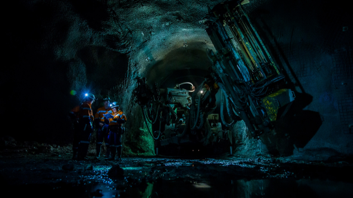Drill rig underground at the Oyu Tolgoi project