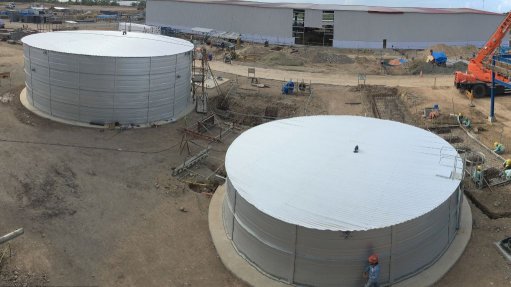 Big steel tanks on site
