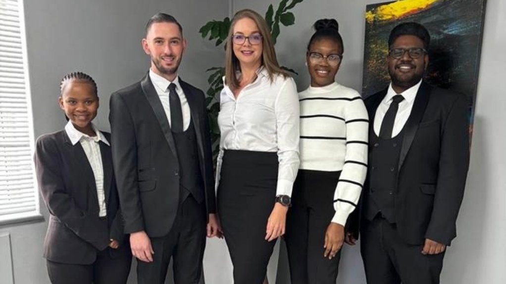 Candidate Legal Practitioner Yonela Dishi; Junior Attorney Jared Boy; Senior Attorney - Director: Law Clinic (Inland Region) Soretha Venter; Candidate Legal Practitioner Happiness Mkabe; and Legal Intern Kerushlen Marie