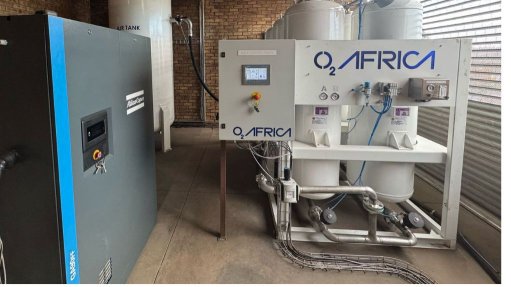 Oxygen producing machinery on site at a mine