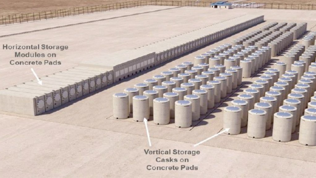 A rendering of the Centralised Interim Storage Facility as shown to the Parliamentary Portfolio Committee on Electricity and Energy
