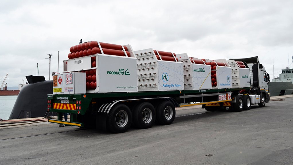 Transportation of green hydrogen by Air Products.