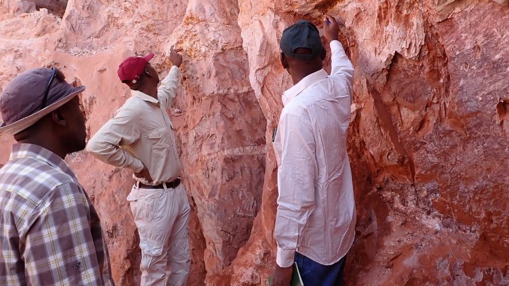 Mine experts inspecting a site