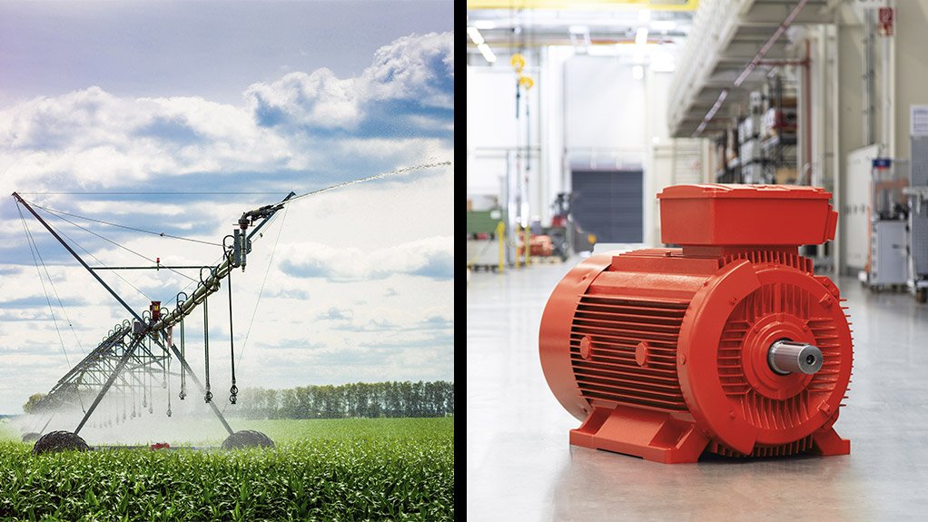 Image of a crop irrigation system and a motor drive