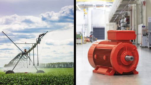 Image of a crop irrigation system and a motor drive