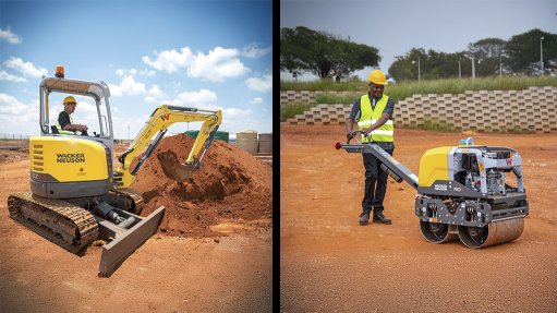 Image of a surface roller and mini excavator
