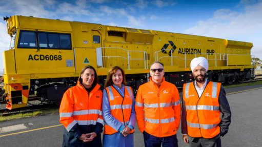 Copper SA asset president Anna Wiley, South Australia Deputy Premier Susan Close, Aurizon MD and CEO Andrew Harding and BHP procurement officer Rashpal Bhatti at the announcement last week. 