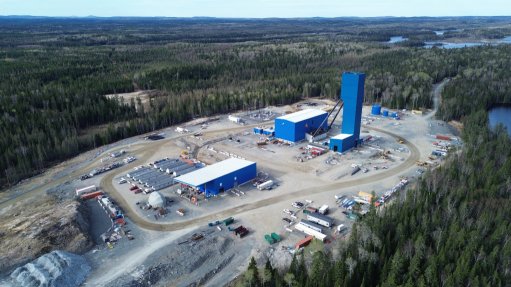 Shaft surface infrastructure at the Island Gold mine