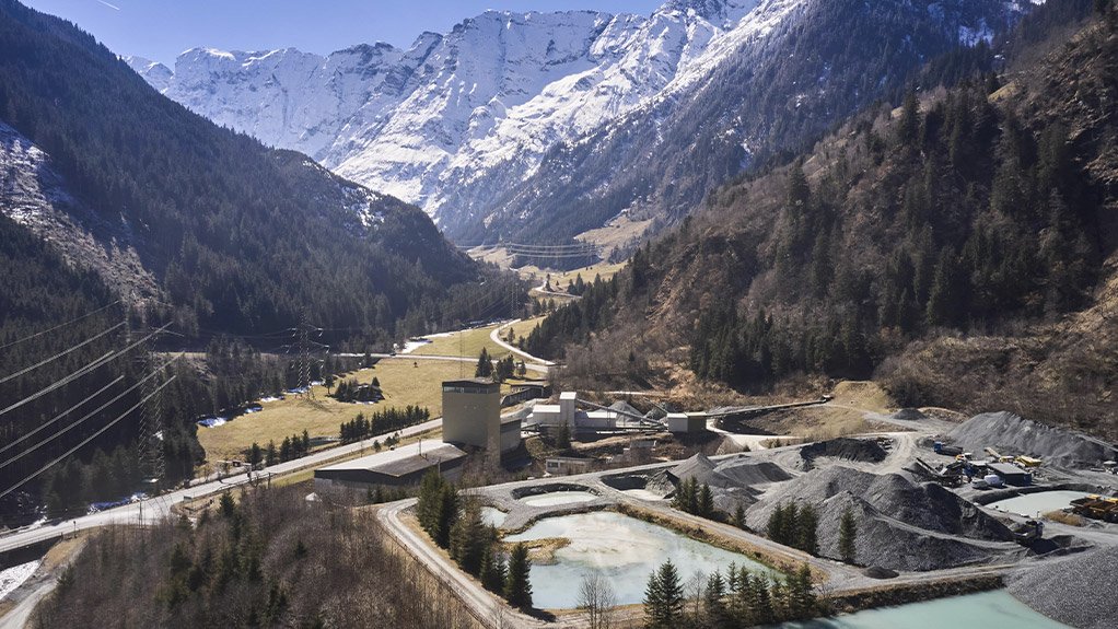 Aerial image of a surface-mining operation