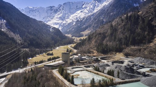 Aerial image of a surface-mining operation