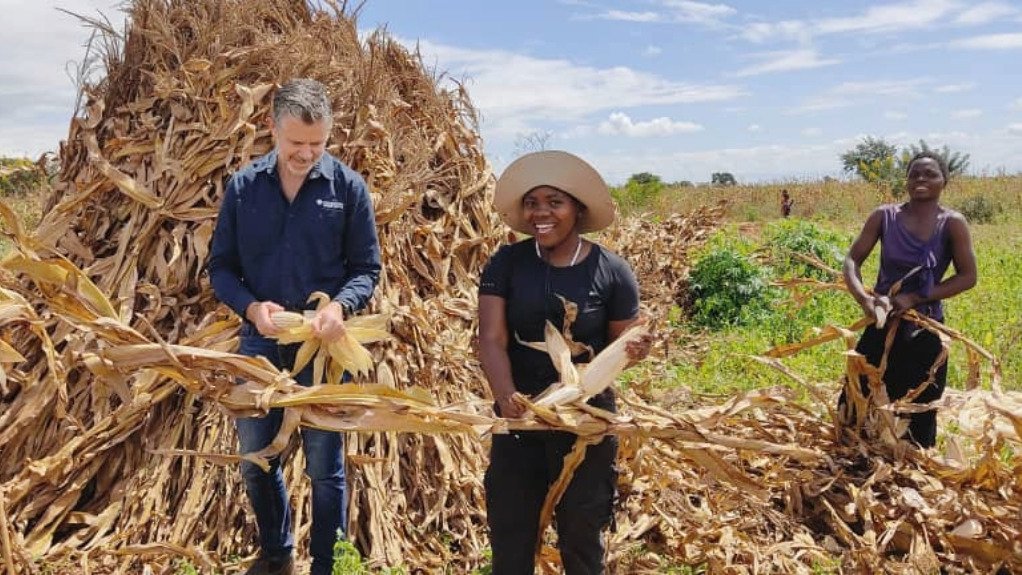 Sovereign MD and CEO Frank Eagar inspecting the yield with the local farmers