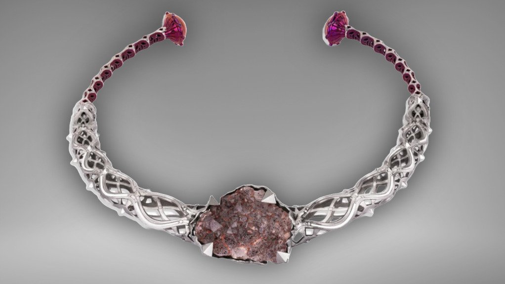 A piece of 3D-printed platinum jewellery