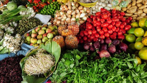 Fruit and vegetables at a market